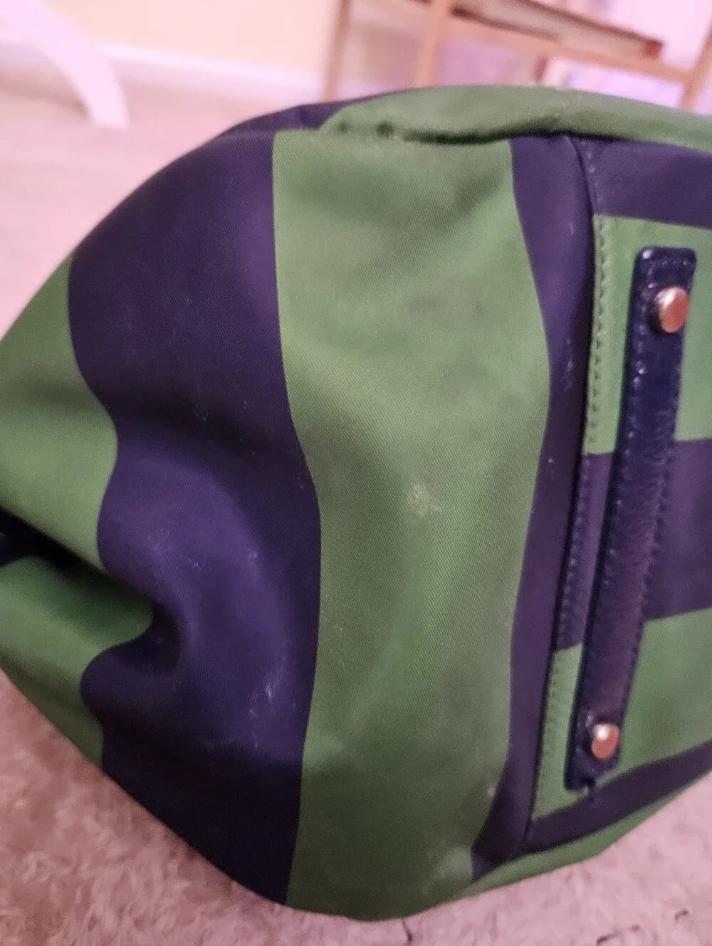 kate spade Green and Navy Jubilee diaper bag Wide Stripe Tote